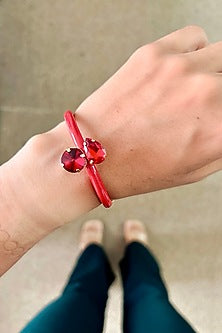 Gold Finish Adjustable Enameled Bracelet