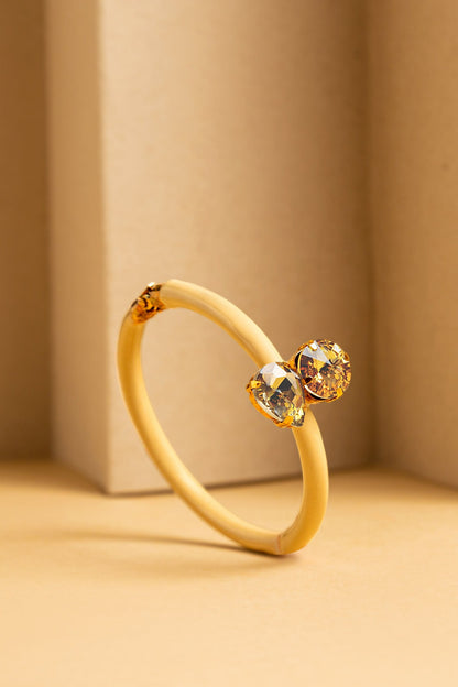 Gold Finish Adjustable Enameled Bracelet
