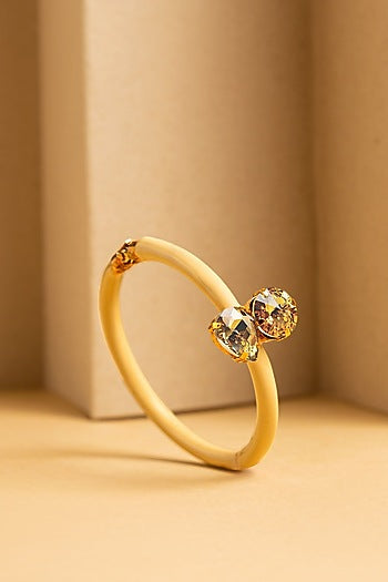 Gold Finish Adjustable Enameled Bracelet