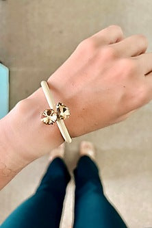 Gold Finish Adjustable Enameled Bracelet