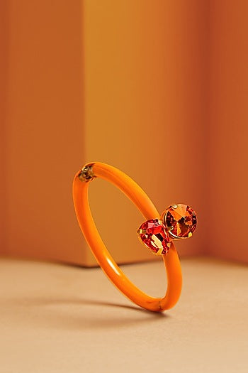 Gold Finish Enameled Bracelet