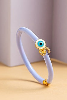 Gold Finish Enameled Evil-Eye Bracelet