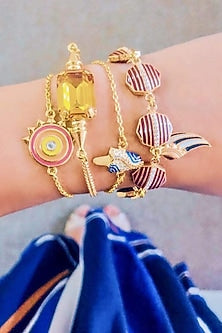Gold Finish Soleil Charm Bracelet