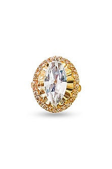 Gold Finish Swarovski Crystal Ring