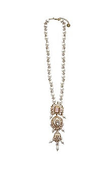 Gold Finish Swarovski Pearl Long Necklace