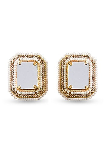 Gold Plated Mirror Earrings