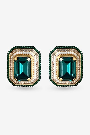 Gold Plated Diamond Earrings