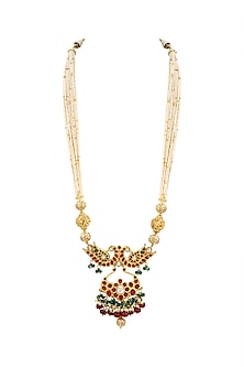 Gold Finish Peacock Necklace