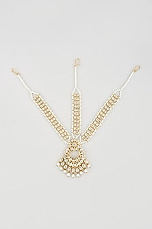 Gold Finish Pearl Handcrafted Mathapatti