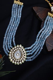 Gold Finish Kundan Choker Necklace