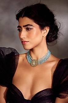 Gold Finish Kundan Choker Necklace