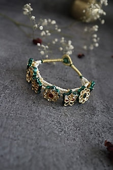 Gold Finish Kundan Bracelet