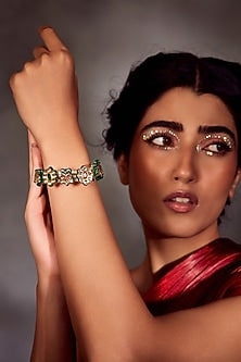 Gold Finish Kundan Bracelet