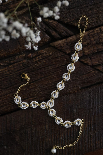 Gold Plated Handcrafted Kundan Hathphool