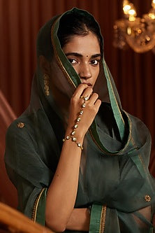 Gold Plated Kundan Polki Hathphool