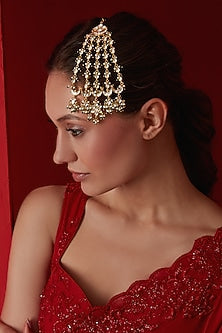 Gold Finish Kundan & Pearl Pasa