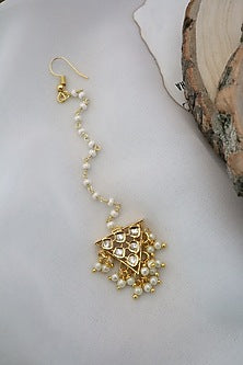 Gold Plated Kundan Polki Maang Tikka
