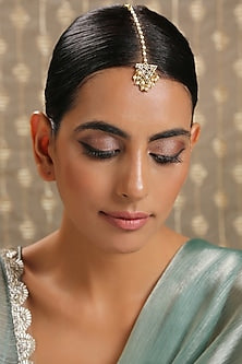 Gold Plated Kundan Polki Maang Tikka