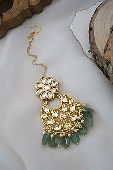 Gold Plated Kundan Maang Tikka