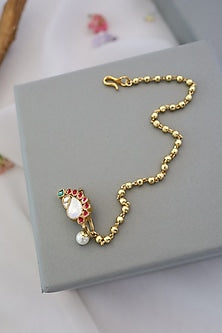 Gold Finish Pearl Nose Pin