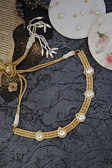 Gold Finish Kundan Polki Choker Necklace