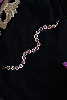 Gold Finish Kundan Polki Handcrafted Mathapatti