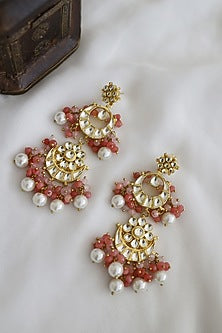 Gold Finish Shell Pearl & Kundan Choker Necklace Set