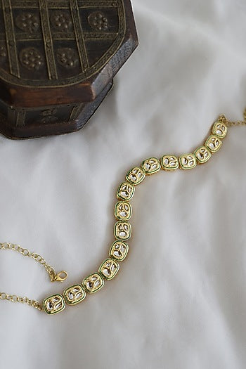 Gold Finish Kundan & Pearl Headband