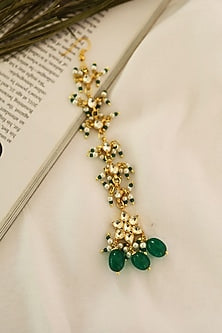 Gold Finish Kundan Polki Maang Tikka