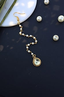 Gold Finish Pearls & Kundan Maang Tikka