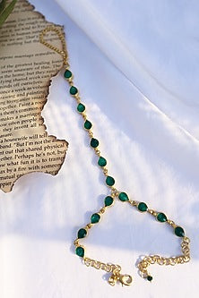 Gold Plated Kundan Polki Hathphool