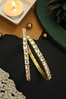Gold Plated Kundan Polki Bangles