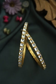 Gold Plated Kundan Polki Bangles