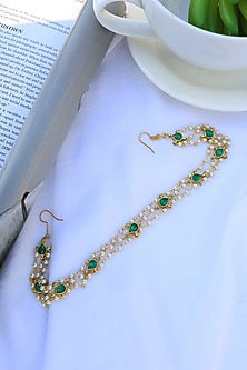 Gold Finish Pearls & Kundan Headband