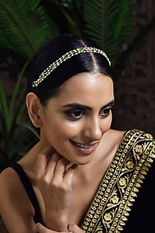 Gold Finish Pearls & Kundan Headband