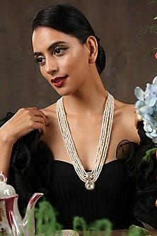 Gold Finish Polki Long Necklace