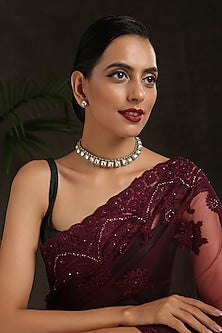 Gold Finish Polki Necklace Set