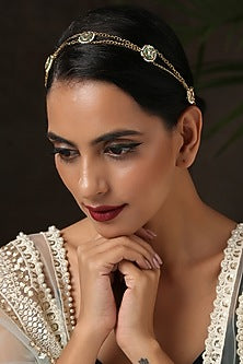 Gold Finish Shell Pearl Matha Patti