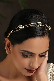 Gold Finish Shell Pearl Matha Patti