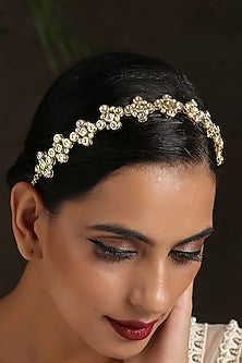 Gold Finish Shell Pearl Matha Patti