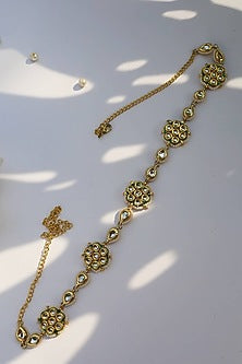 Gold Finish Kundan Polki Matha Patti