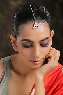 Gold Plated Cubic Zirconia Maangtikka