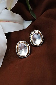 Gold Finish Kundan Polki Earrings