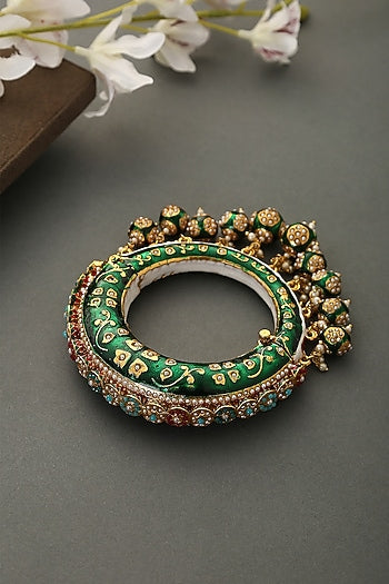 Gold Finish Hand Painted Meenakari Bangle