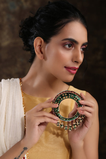 Gold Finish Hand Painted Meenakari Bangle
