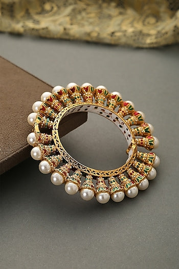Gold Finish Meenakari Bangle