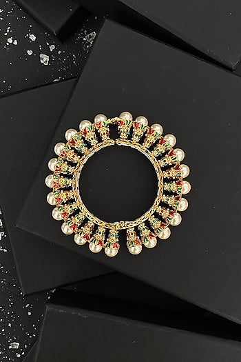Gold Finish Meenakari Bangle