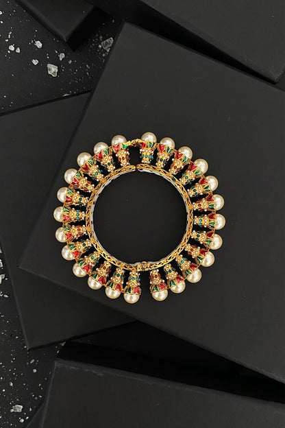 Gold Finish Meenakari Bangle