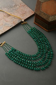 Gold Finish Kundan Multi-Layered Necklace