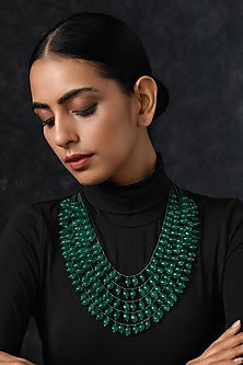 Gold Finish Kundan Multi-Layered Necklace